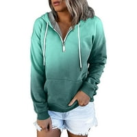 Entyinea ženske kapuljače trendi dugih rukava ispis kapljice ramena pulover zelena m