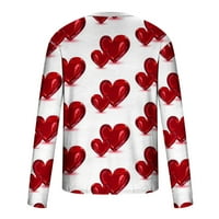 Hfyihgf majice za Valentinovo za muškarce 3d tiskano ljubavne srce grafičke majice dugi rukavi majice casual vitke