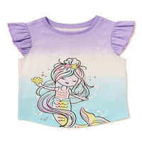 Ganimals Baby Girls & Toddler Girls Mermaid Graphic Flutter majica, veličine 12m-5T