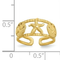 Prsten za prst od morske zvijezde od žutog zlata izrađen od netaknutog karatnog zlata