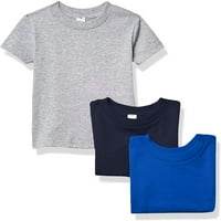 Majice kratkih rukava za bebe i malu djecu, majica s okruglim vratom od pamuka, Mornarsko plava, majica s