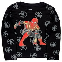 Marvel Boys crna majica s dugim rukavima Spider-Man Iron Spider majica XS 6-7