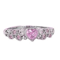 Prstenovi za žene, Ženska Moda, vjenčano srce s ljubavlju, dijamantni ženski prsten od srca breskve na rasprodaji