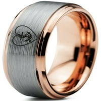 Volframsko sidro prsten za muškarce žene udobno pristajanje ružičasto zlato 18k stepenasti kosi rub brušeni polirani