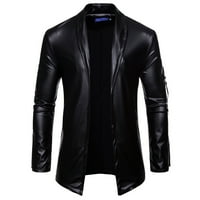 Crne jakne za muškarce Muška ležerna kardigan jakna jarke boje s ovratnikom i džepom