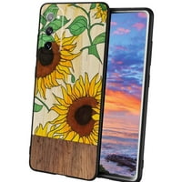 Ljeto-Suncokreti - drvena ploča-Futrola za telefon dizajnirana za $ 02, fleksibilna silikonska futrola otporna