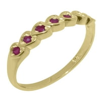Britanci su napravili 10k žuti zlatni prsten s prirodnim rubin ženskim prstenom za vječnost - Veličina Opcije