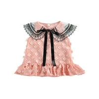 Patchwork haljina za dječicu za djevojčice princeza Peter Pan ovratnik čipka ruffle mini haljina