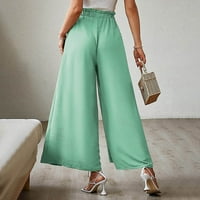 Ženske tajice, modne ljetne Ležerne široke hlače s mašnom visokog struka, Nabrane široke jednobojne hlače, hlače