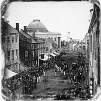 Portland, Maine, 1848. NMILITIA PARADE U Exchange Streetu u Portlandu, Maine. Daguerreotip, 1848. Ispis plakata