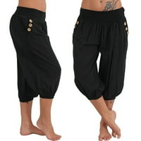 Ženske modne ljetne sportske kratke hlače S visokim strukom, Ležerne hlače u crnoj boji