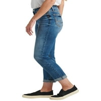 Silver Jeans Co. Ženska djevojka Mid Rise Slim Nog Traperice, veličine struka 24-36