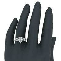 14-karatni set vjenčanog prstena za žene s dijamantnim križnim dijamantom u obliku kruške u obliku kruške