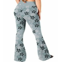 Ženske Caprese hlače, boho hlače s cvjetnim printom, široke hipi duge flare hlače 901-08-inch