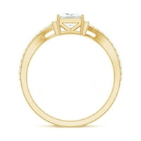 Zaručnički prsten od moissanita za žene, 14k žuto zlato, 3,50 USD