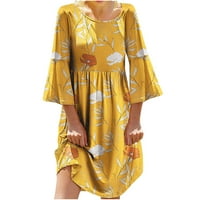 Ljetne haljine za žene na rasprodaji ženske modne temperamentne haljine s printom dugih rukava Okrugli vrat Udobna