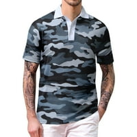Muška košulja casual print, bluza s ovratnikom na kopčanje, vrhovi kratkih rukava, Majice Pokloni za muškarce