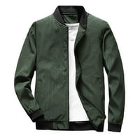 _ _ _ Muške jakne za zimu muška jesenska ležerna tanka lagana gornja odjeća sportska jakna kaput u zelenoj boji,