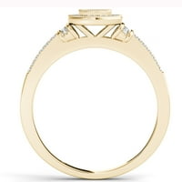 CT TDW Diamond 10kyellow Gold Halo zaručnički prsten