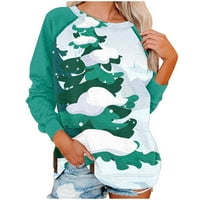 Majice s kapuljačom za žene Plus Size okrugli vrat Zima Jesen modni božićni print šareni pulover ležerni džemper
