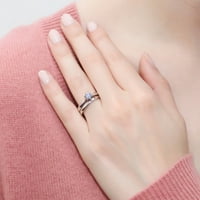 Zaručnički prstenovi od srebra 0. Set ženskih prstenova s okruglim kubičnim cirkonijem presvučenim rodijem, Veličina
