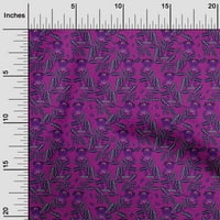 Jednobojni pamučni Poplin ljubičasta Tkanina s tropskim lišćem za šivanje obrta s otiscima tkanine širine dvorišta