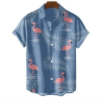 Nova muška košulja Havajska flamingo tiskana košulja za muškarce modna kratka rukava Muška odjeća Top Collar Prevelike