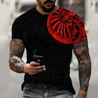 Muška moda proljeće ljeto Ležerne majice s kratkim rukavima s okruglim vratom s printom, bluza, crvena