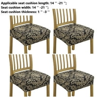 Navlake za sjedala za blagovaonske stolice od 4 komada, elastična navlaka za stolice s cvjetnim printom, Crna