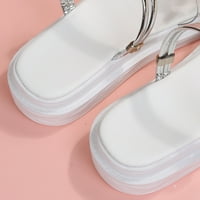 Boemski elastični remen za gležanj ženske sandale za plažu elegantne ljetne ravne sandale srebro