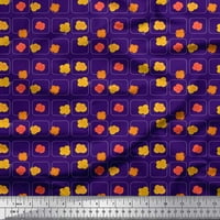 Baršunasta tkanina kvadratnog oblika s cvjetnim umjetničkim printom širine dvorišta