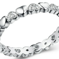 Ženski prsten u obliku srca s kubičnim cirkonijem nakit slatki modni izgled prsten za prst za vjenčanje
