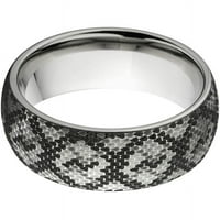 Ženski sterling srebrni polu-krug titanijskog prstena s laserskim uzorkom kože zmija