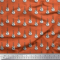 Svilena tkanina od krepa u širini dvorišta Note i otisci na tkanini za glazbene instrumente za gitaru