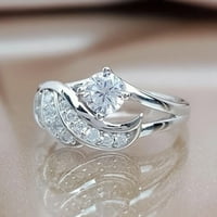 Ženski prsten od cirkonija u obliku krila u obliku krila u obliku krila u obliku krila zaručnički prsten za prijedlog