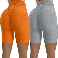 Joga kratke hlače za žene ženske joga kratke hlače visokog struka jednobojne biciklističke kratke hlače za vježbanje