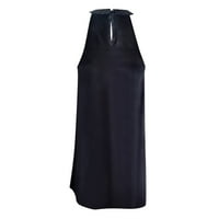 Ljetne haljine za žene mini rukavi bez rukava seksi a-line tiskani odmor okrugli dekolte haljina crna xl