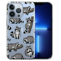 Mekani TPU Clear Case Slim Zaštitni poklopac za Apple iPhone Pro 6.1 , Rakun smiješni razigrani položaji