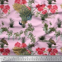 Pamučna tkanina od pačjeg lišća s cvjetnim printom i paunovim pticama iz abou