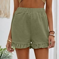 Ženske kratke hlače Modne solidne boje Ljetna ležerna lagana široka noga labava kratkih hlača hlača vojska zelena