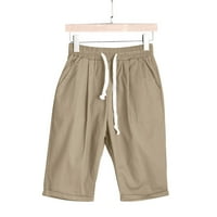 Ženske ljetne pamučne lanene hlače Plus veličine, kratke hlače visokog struka s vezicama, hlače za trening na