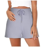 Ženske bermudske kratke hlače Plus Size ljetne bermudske kratke hlače s elastičnim pojasom i vezicama za vježbanje,