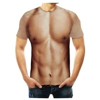 Mikilon 3d mišićavi čovjek tisak modna kondicija okrugli vrat kratki rukavi majica majice majice kratka proljetna