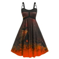 Ženska Moda Plus veličina Retro haljina Bez rukava s printom za Noć vještica gradijentna Mini haljina s naramenicama